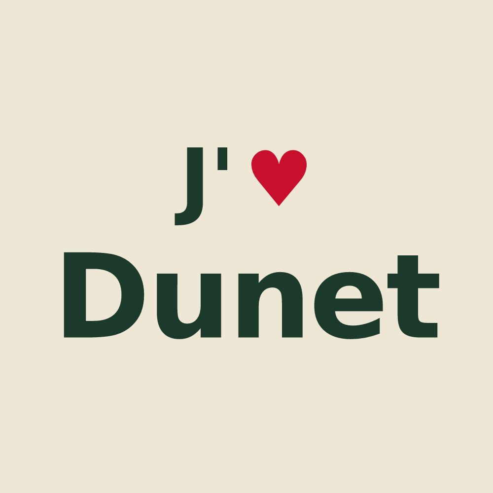 Tote bag personnalisé Dunet — design J'aime Dunet