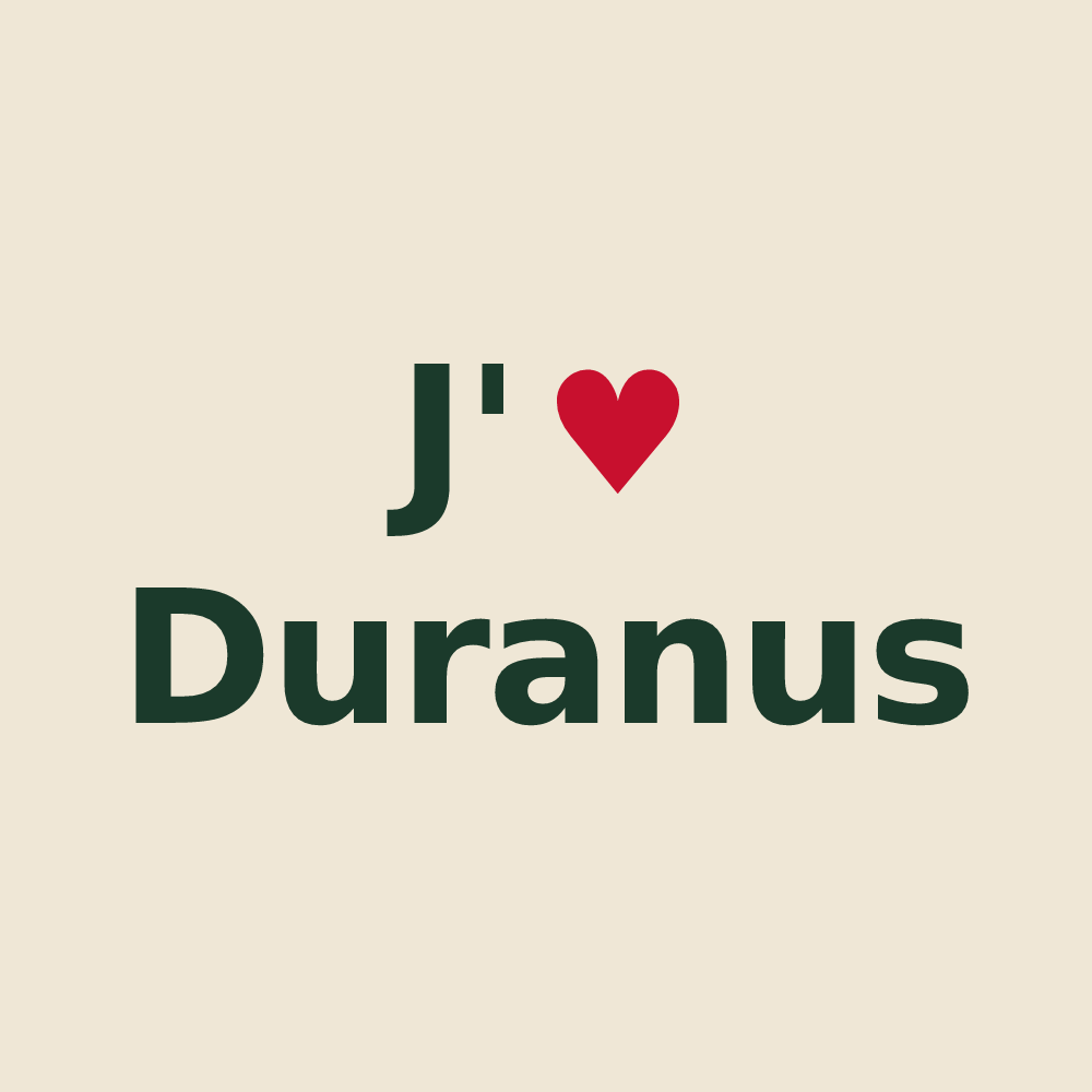 Tote bag personnalisé Duranus — design J'aime Duranus