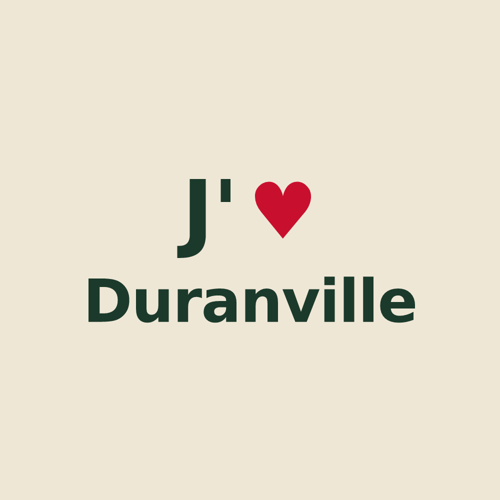 Tote bag personnalisé Duranville — design J'aime Duranville