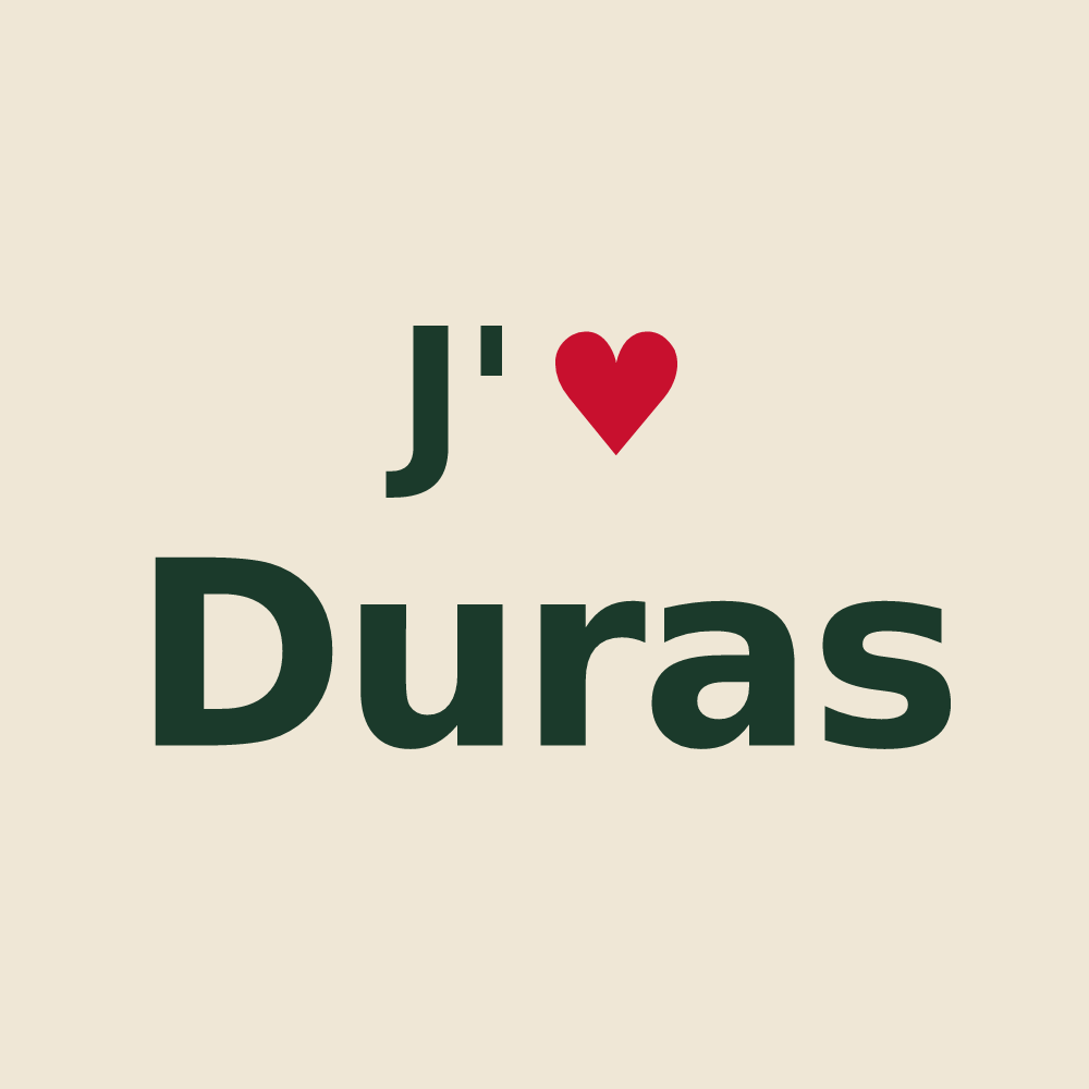 Tote bag personnalisé Duras — design J'aime Duras