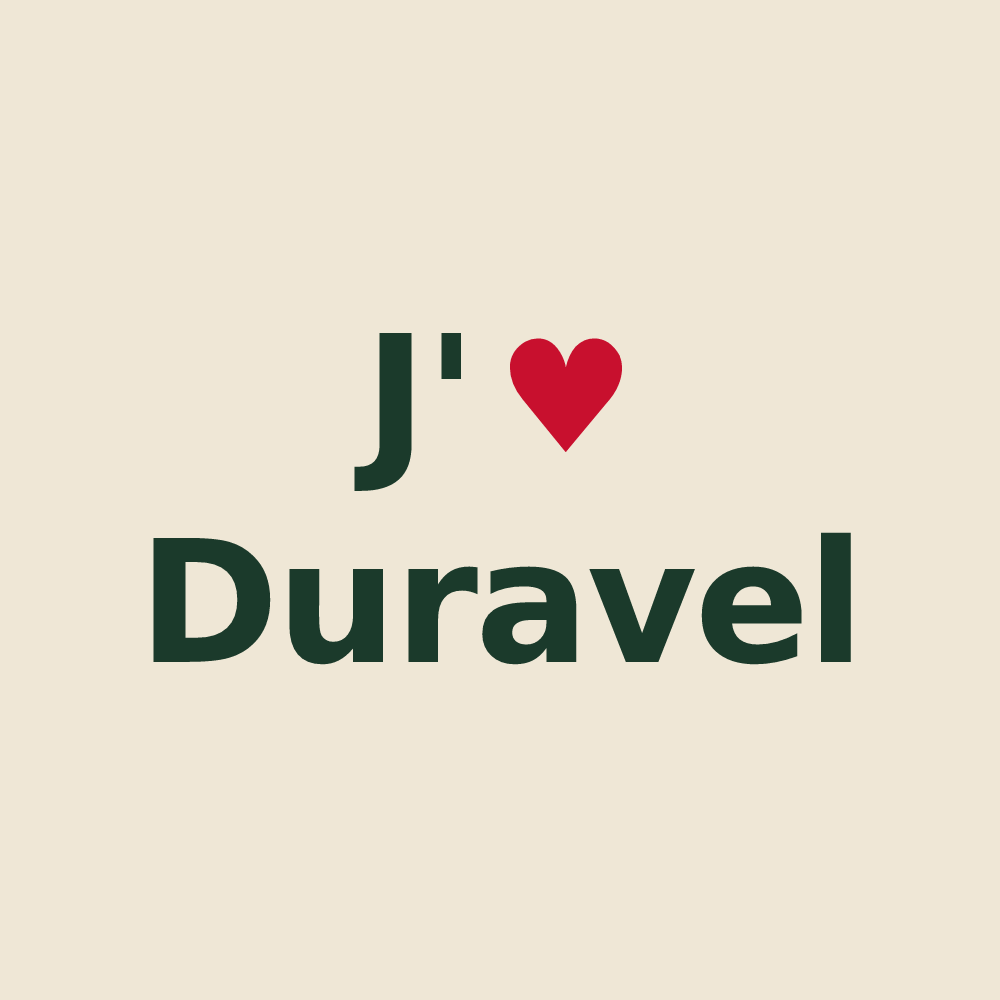 Tote bag personnalisé Duravel — design J'aime Duravel