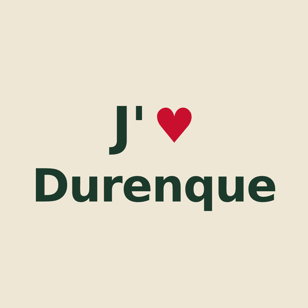 Tote bag personnalisé Durenque — design J'aime Durenque
