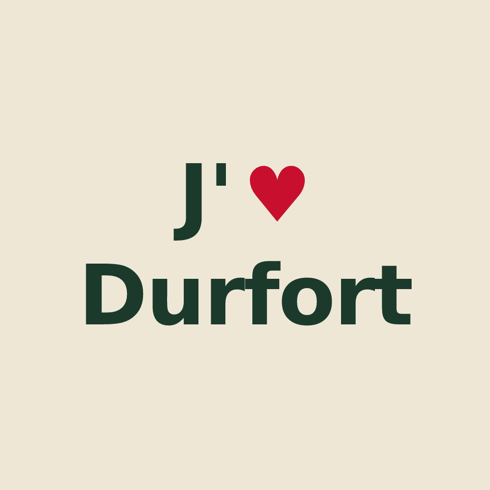 Tote bag personnalisé Durfort — design J'aime Durfort