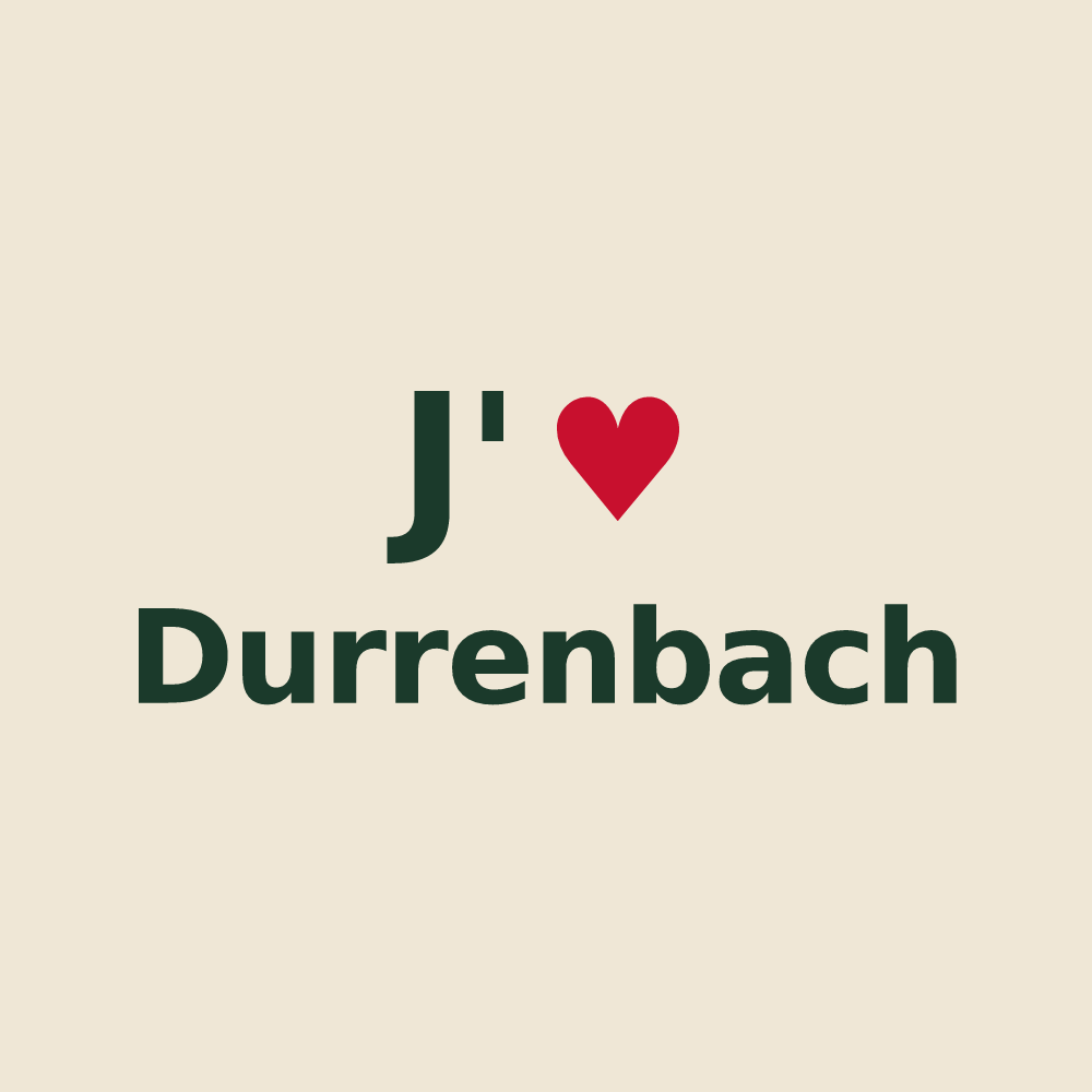 Tote bag personnalisé Durrenbach — design J'aime Durrenbach