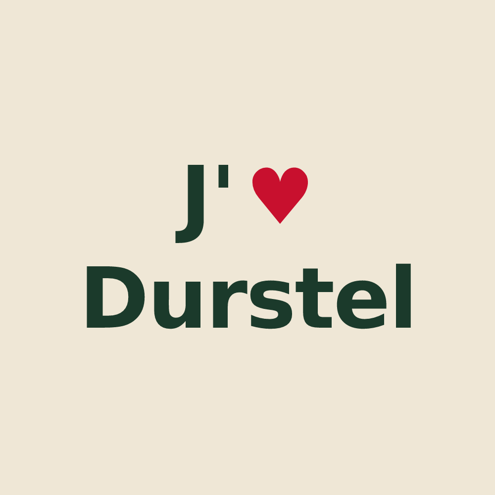 Tote bag personnalisé Durstel — design J'aime Durstel