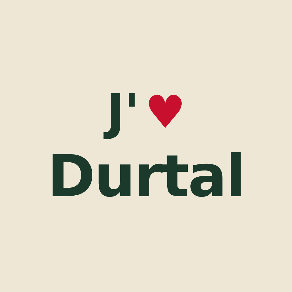 Tote bag personnalisé Durtal — design J'aime Durtal