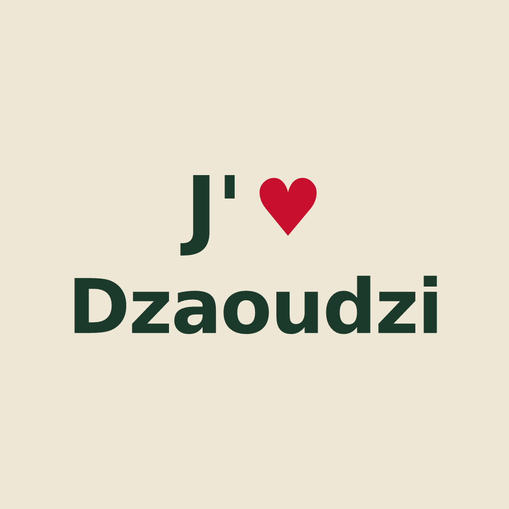Tote bag personnalisé Dzaoudzi — design J'aime Dzaoudzi