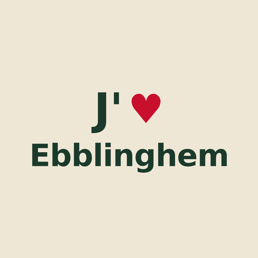 Tote bag personnalisé Ebblinghem — design J'aime Ebblinghem