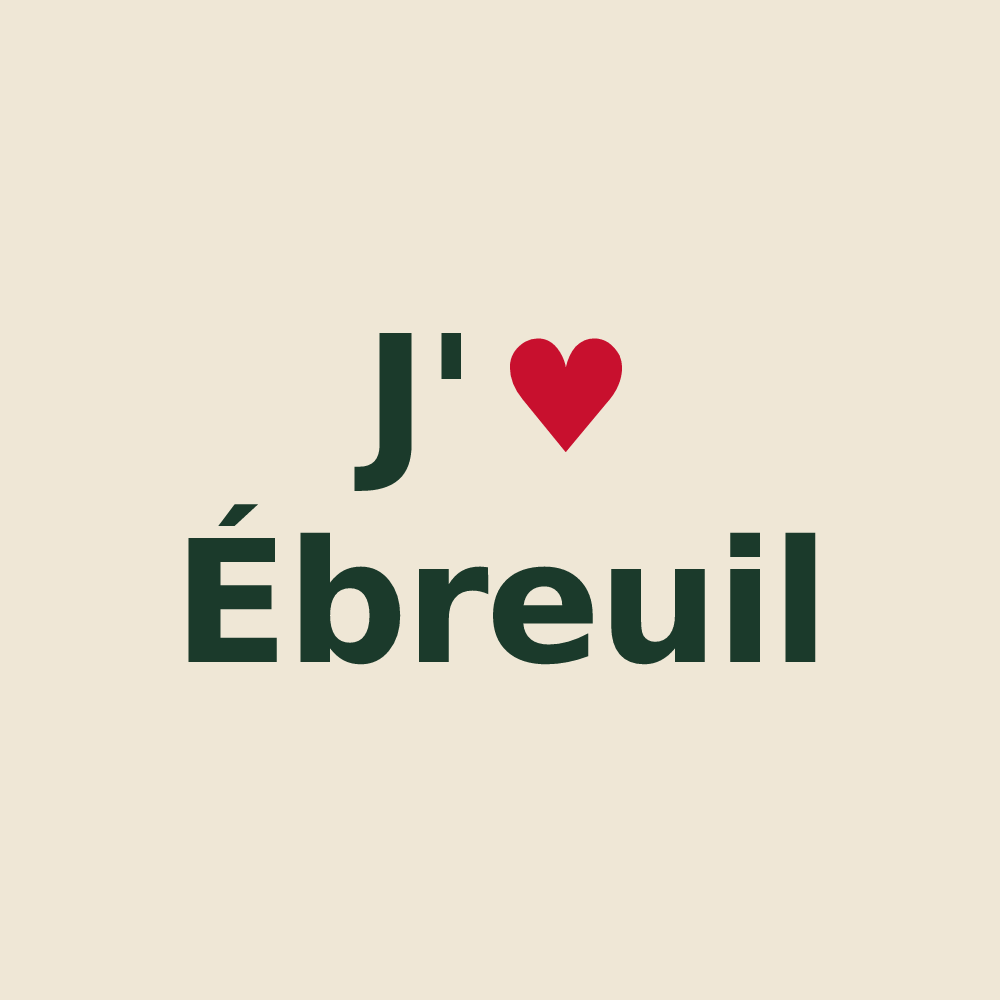 Tote bag personnalisé Ébreuil — design J'aime Ébreuil