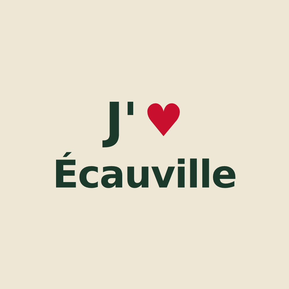 Tote bag personnalisé Écauville — design J'aime Écauville