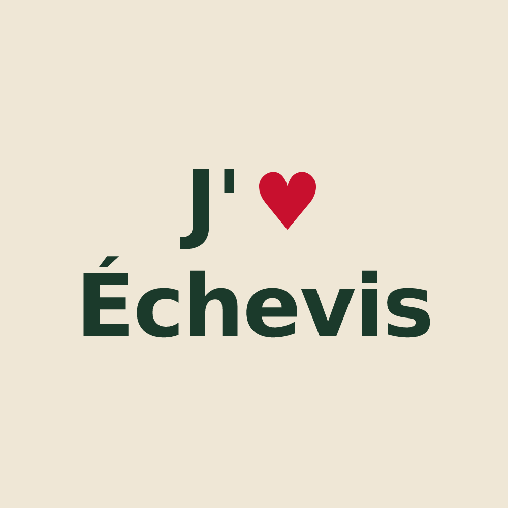 Tote bag personnalisé Échevis — design J'aime Échevis