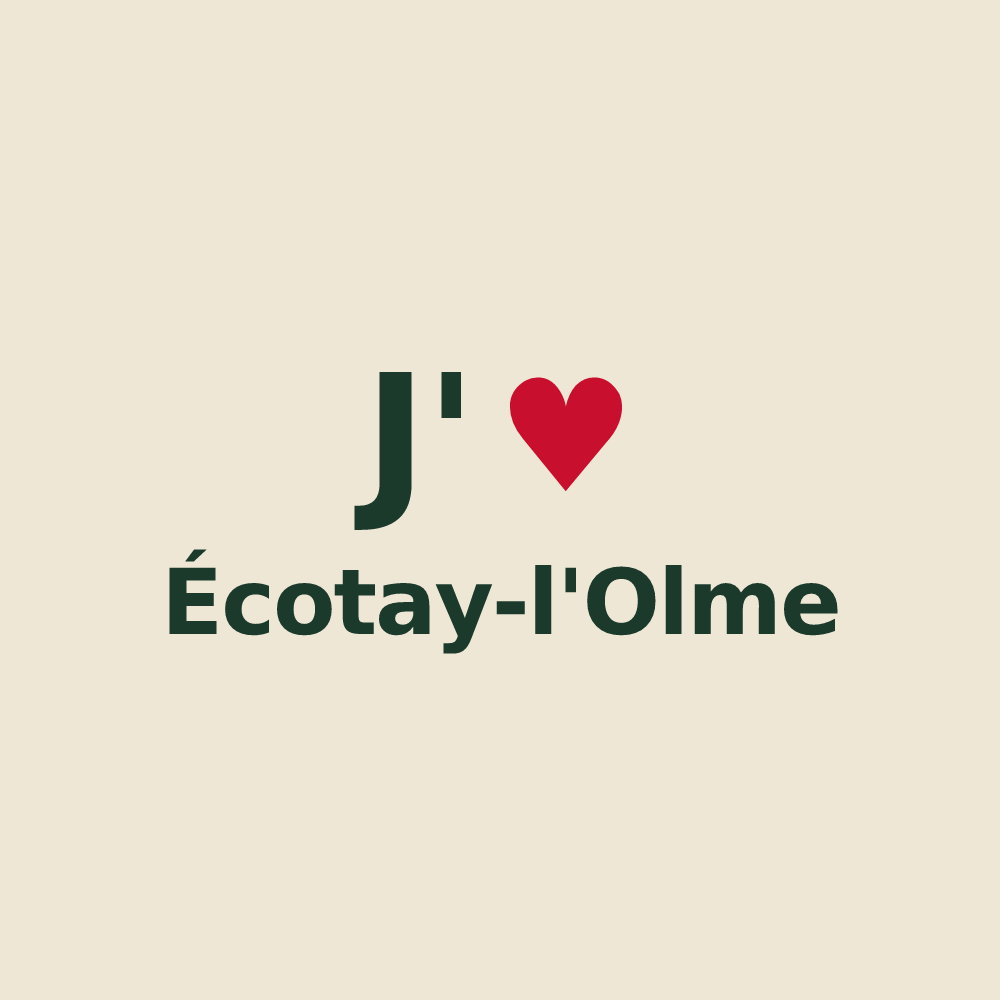 Tote bag personnalisé Écotay-l'Olme — design J'aime Écotay-l'Olme
