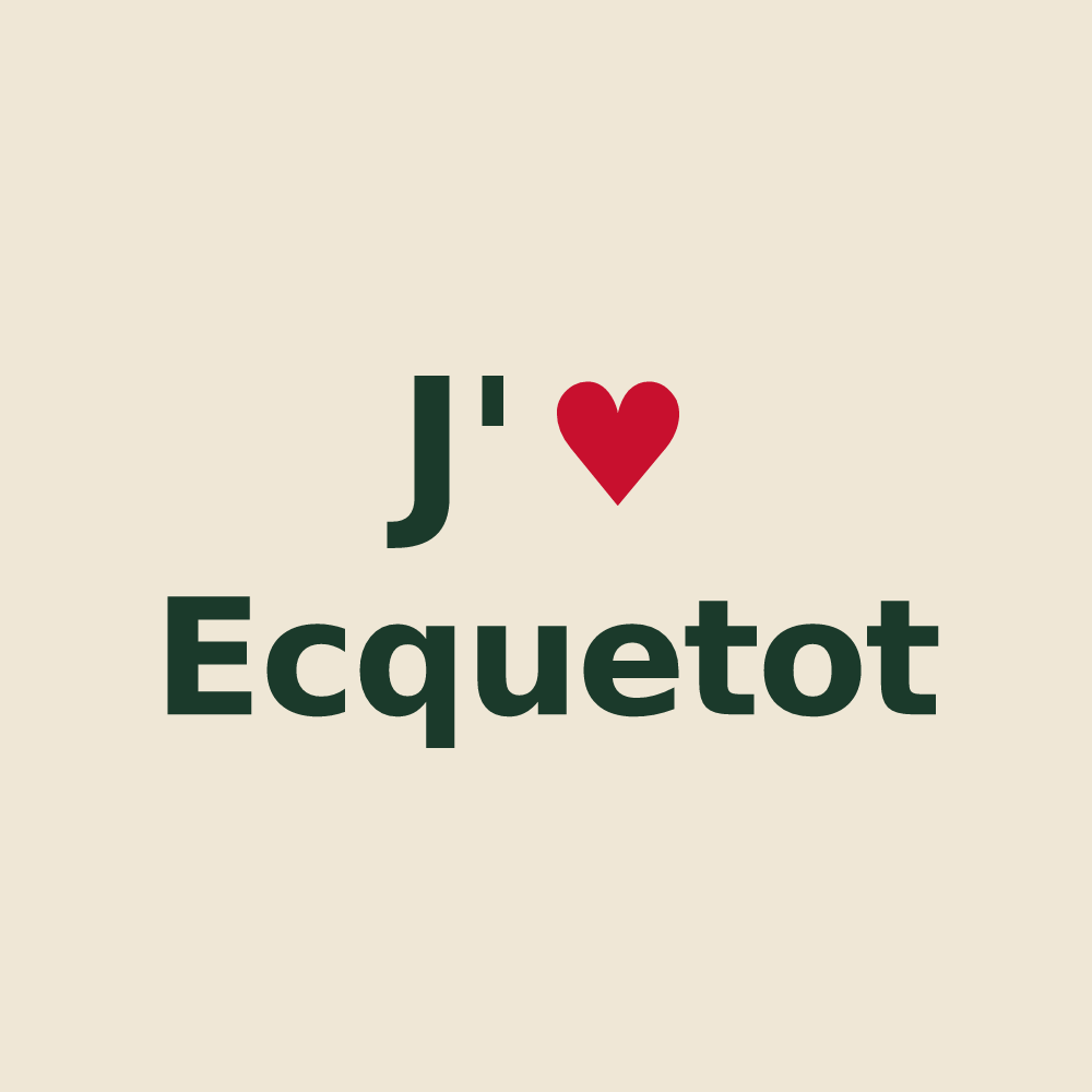 Tote bag personnalisé Ecquetot — design J'aime Ecquetot