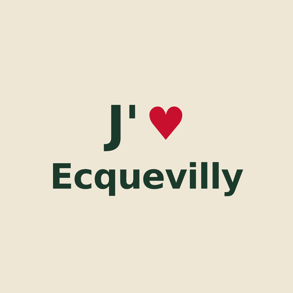 Tote bag personnalisé Ecquevilly — design J'aime Ecquevilly
