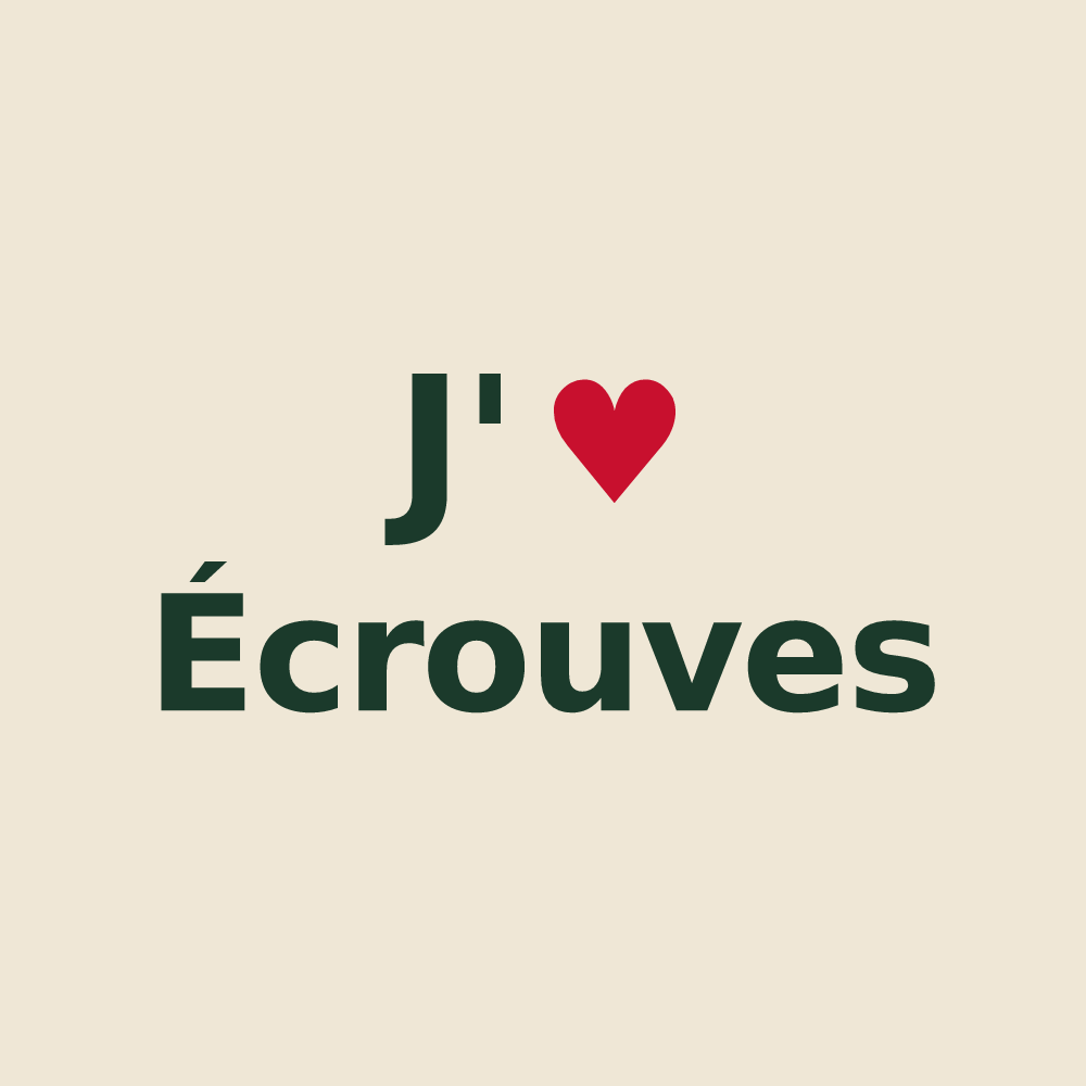 Tote bag personnalisé Écrouves — design « J'aime Écrouves » imprimé sur le tote bag