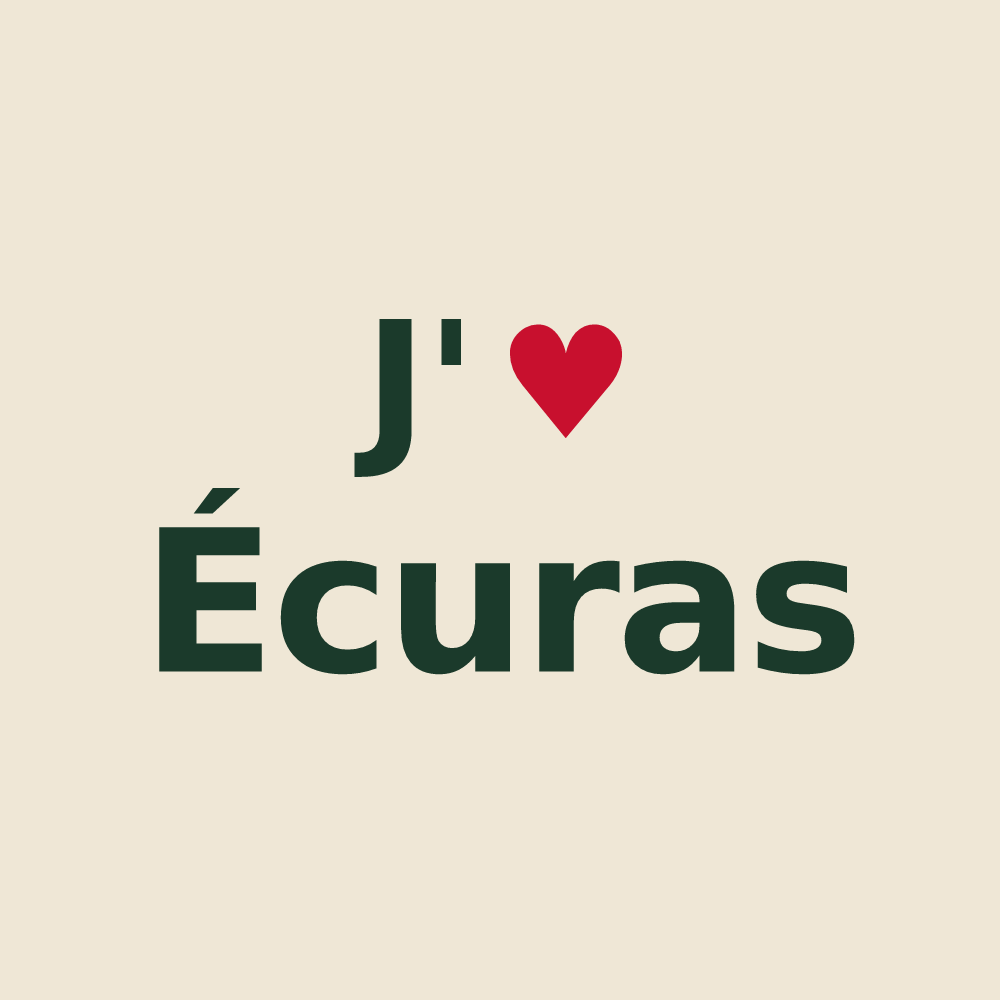 Tote bag personnalisé Écuras — design J'aime Écuras