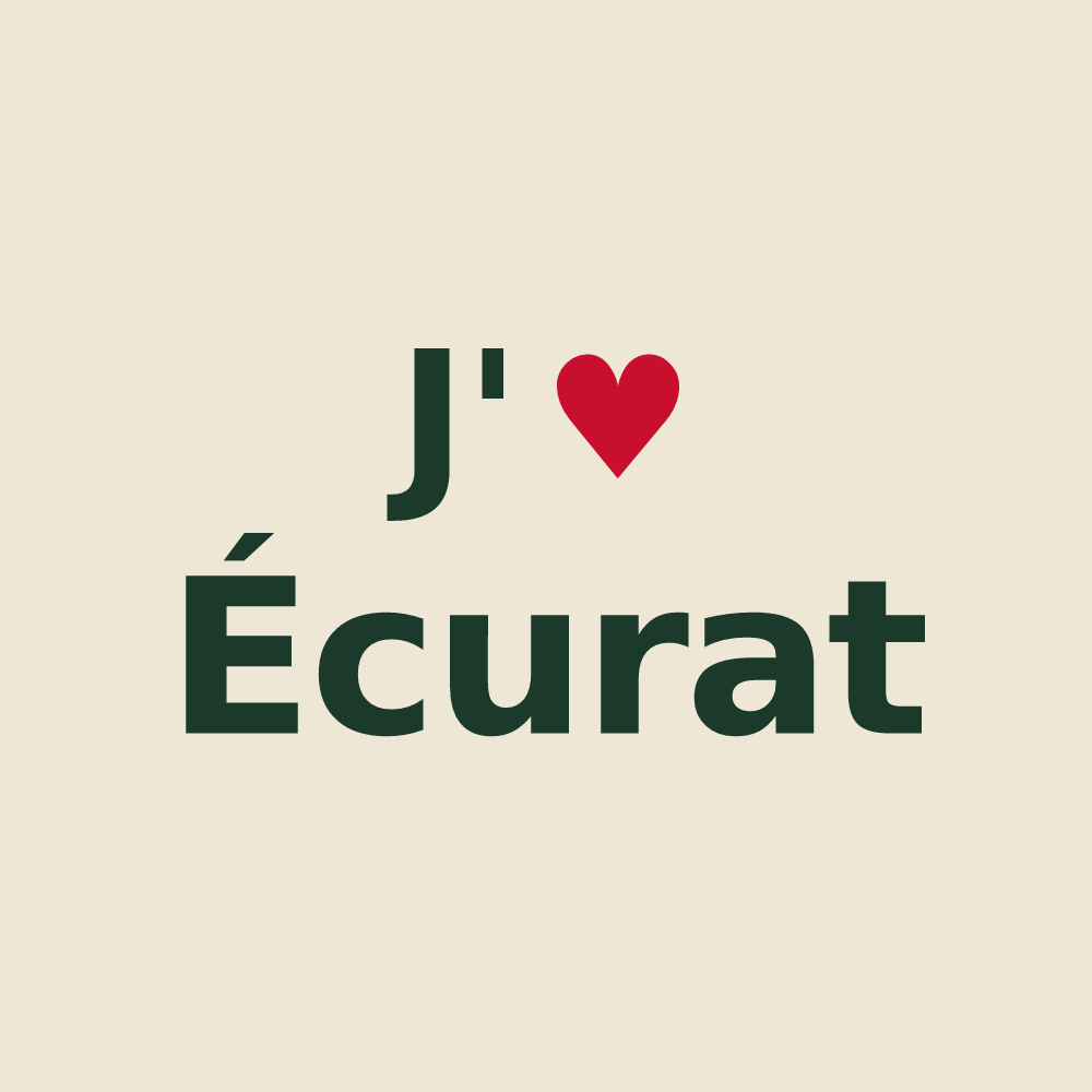 Tote bag personnalisé Écurat — design J'aime Écurat