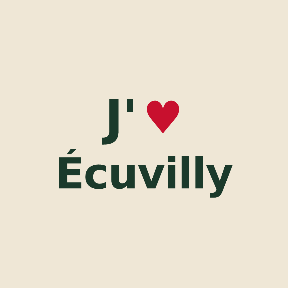 Tote bag personnalisé Écuvilly — design J'aime Écuvilly