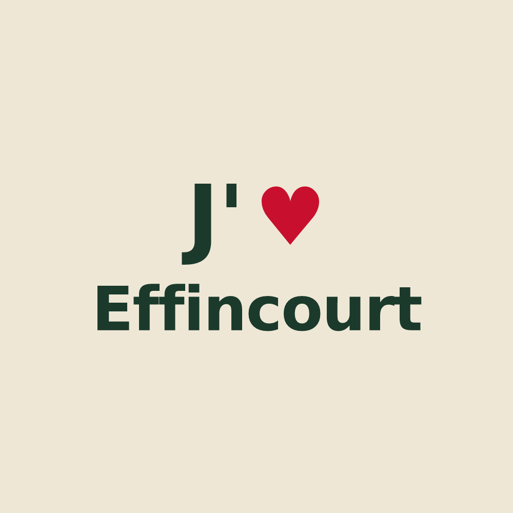 Tote bag personnalisé Effincourt — design « J'aime Effincourt » imprimé sur le tote bag