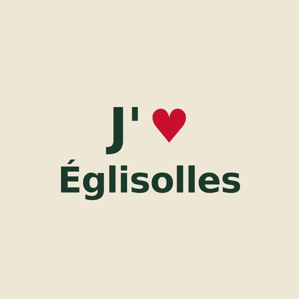 Tote bag personnalisé Églisolles — design J'aime Églisolles