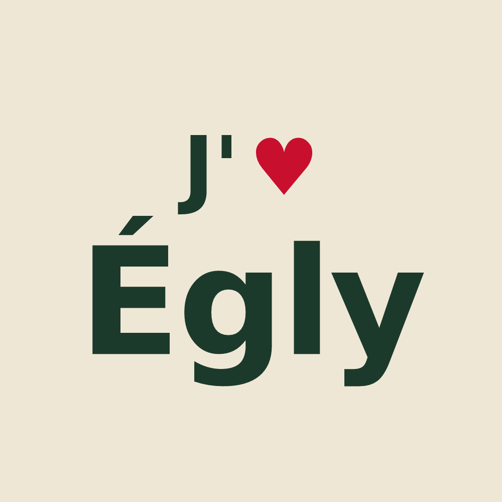 Tote bag personnalisé Égly — design J'aime Égly