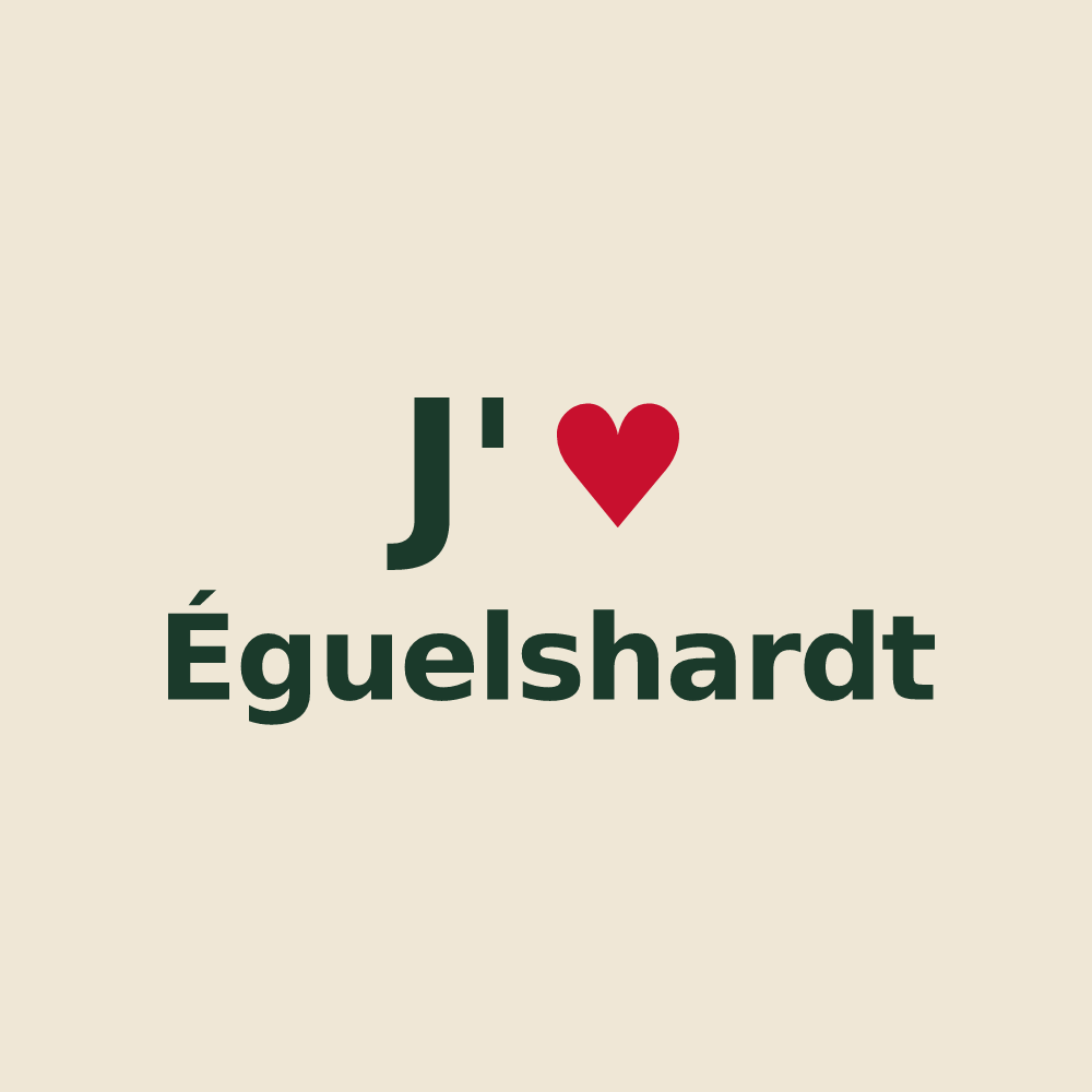 Tote bag personnalisé Éguelshardt — design J'aime Éguelshardt