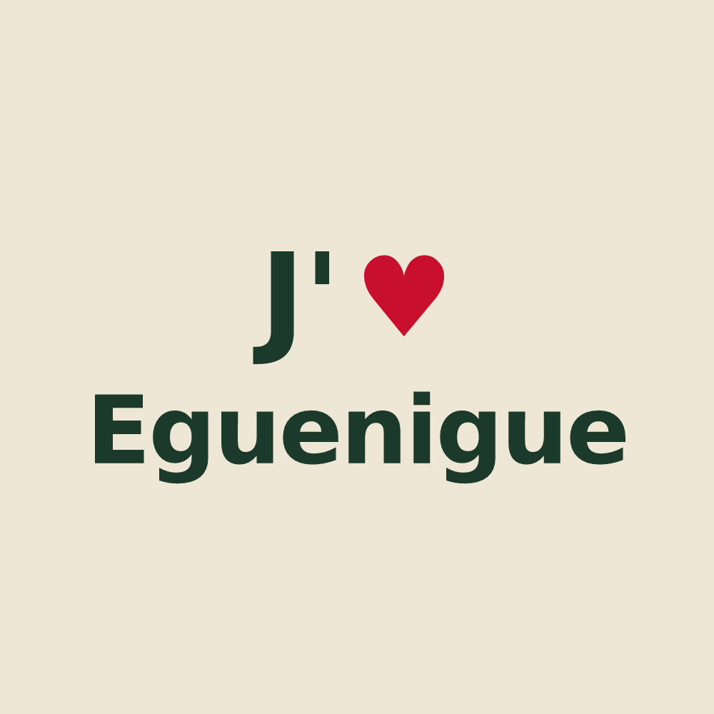 Tote bag personnalisé Eguenigue — design J'aime Eguenigue