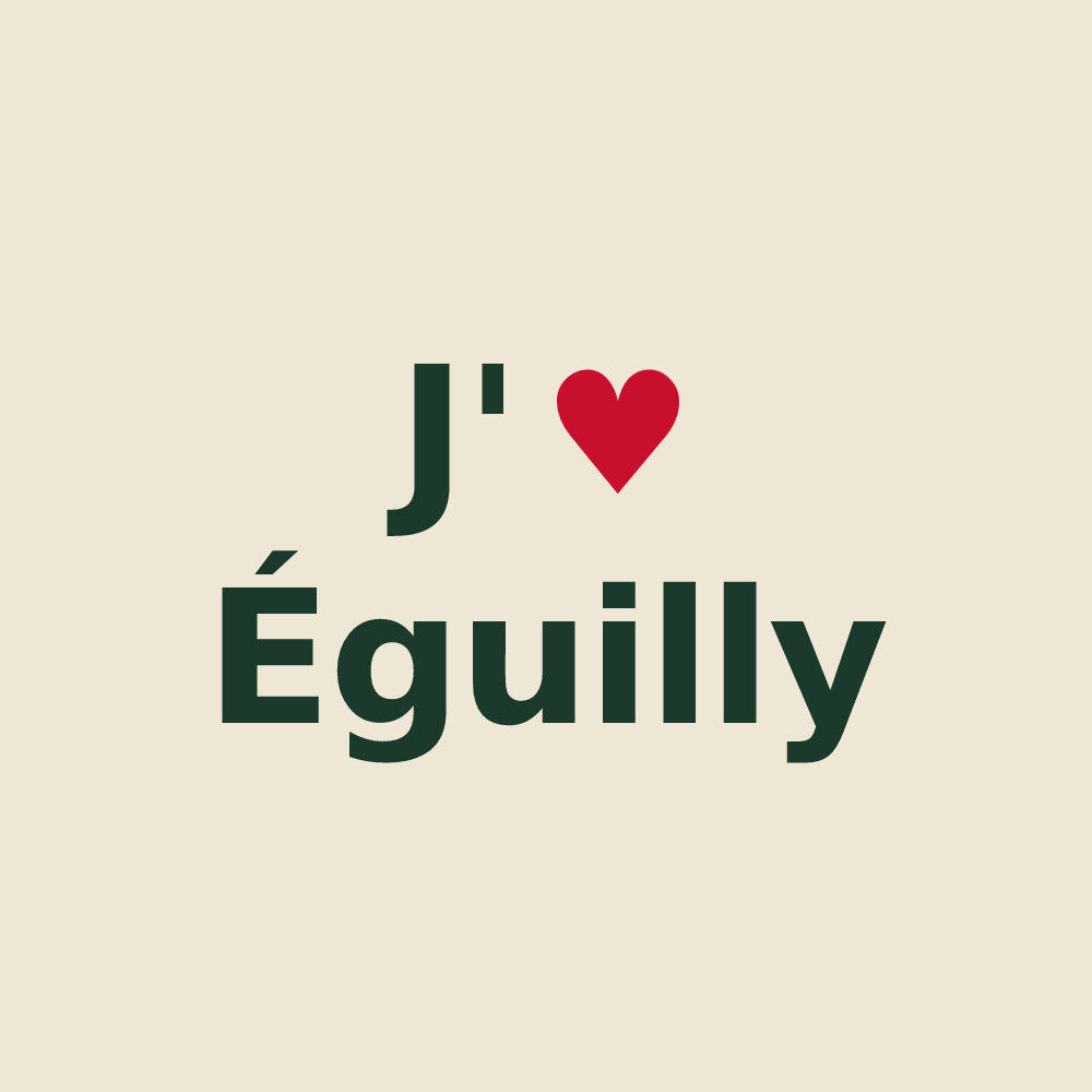 Tote bag personnalisé Éguilly — design « J'aime Éguilly » imprimé sur le tote bag