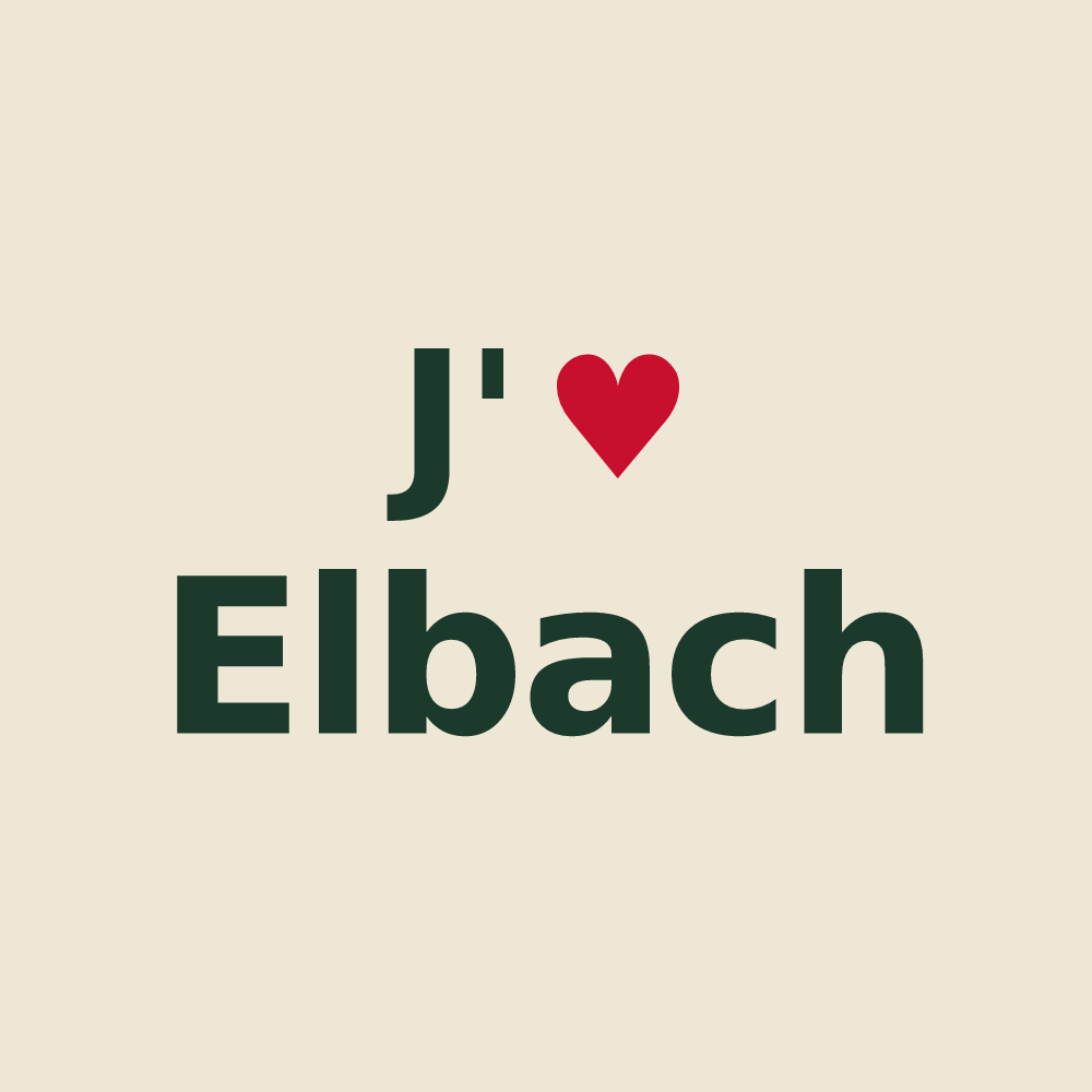 Tote bag personnalisé Elbach — design J'aime Elbach