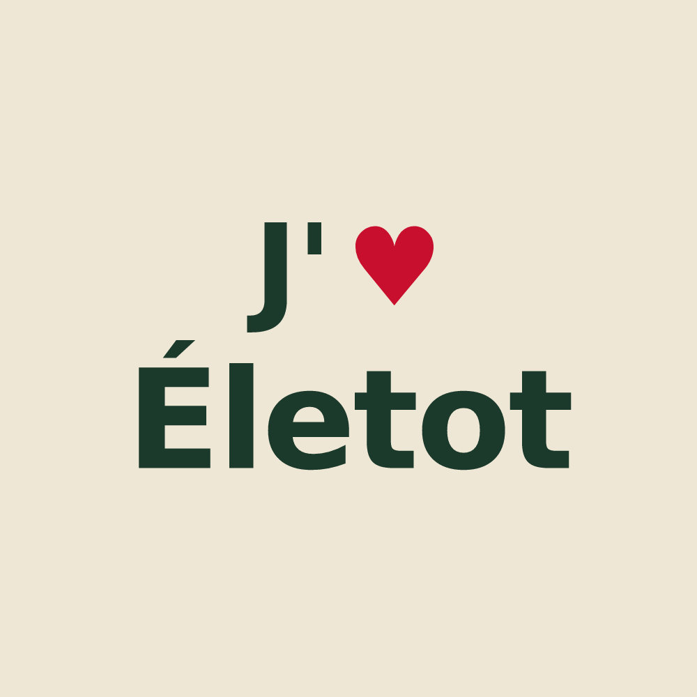 Tote bag personnalisé Életot — design J'aime Életot