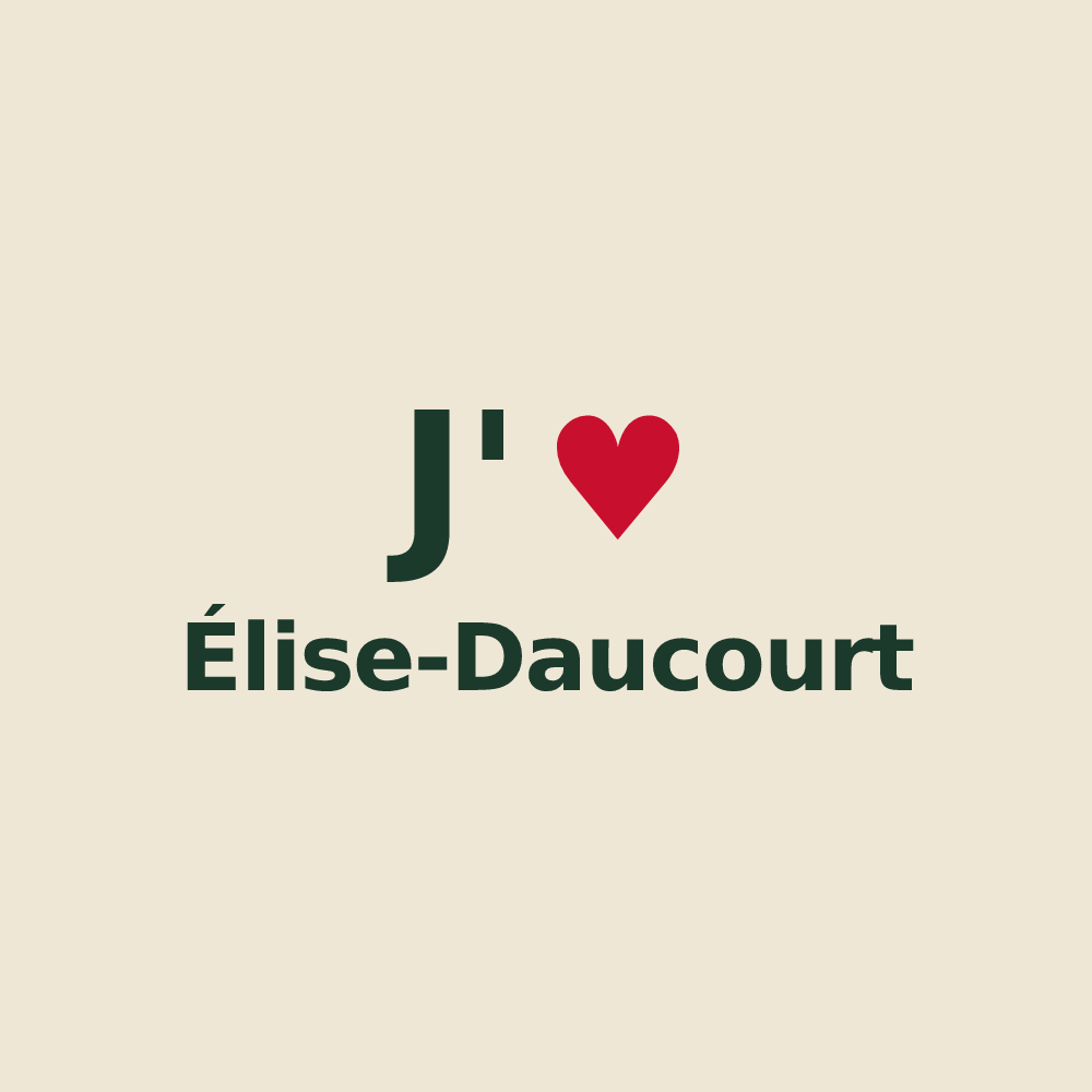 Tote bag personnalisé Élise-Daucourt — design J'aime Élise-Daucourt