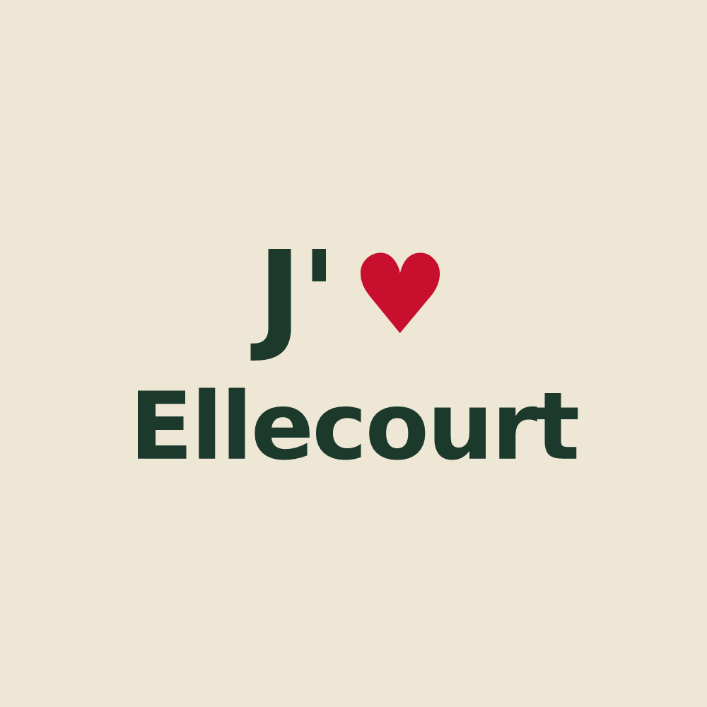 Tote bag personnalisé Ellecourt — design J'aime Ellecourt