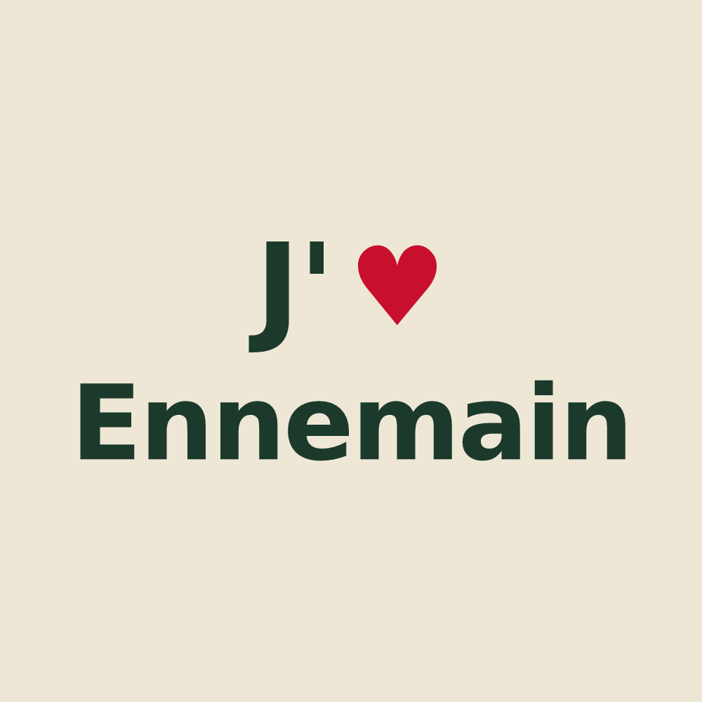 Tote bag personnalisé Ennemain — design J'aime Ennemain