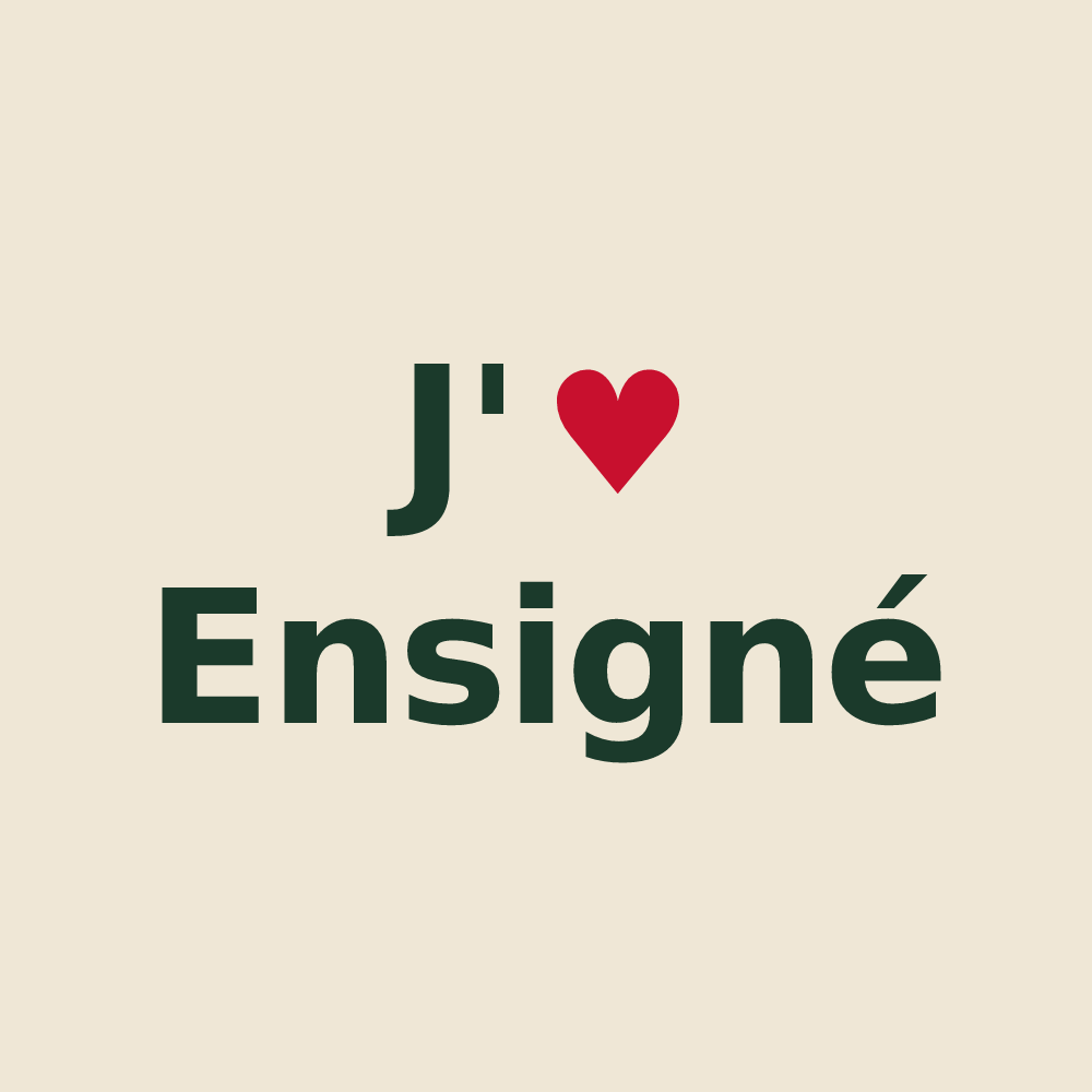 Tote bag personnalisé Ensigné — design J'aime Ensigné