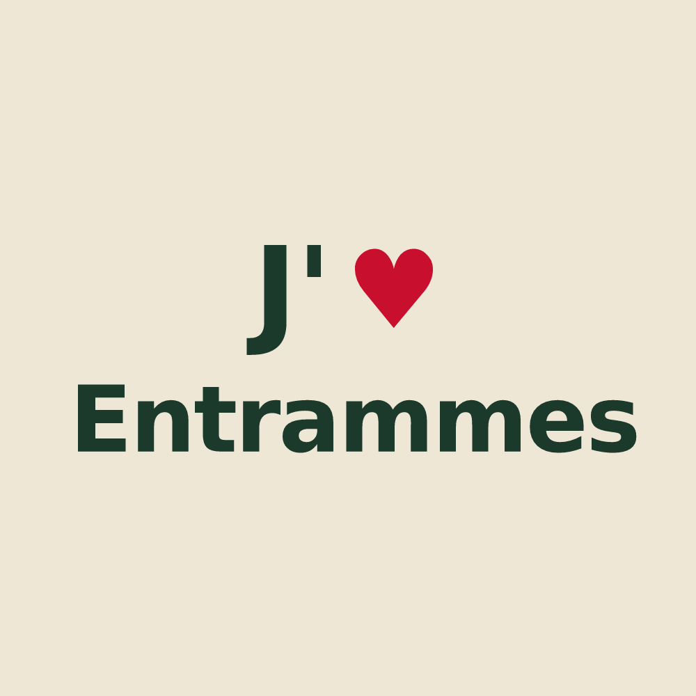 Tote bag personnalisé Entrammes — design J'aime Entrammes