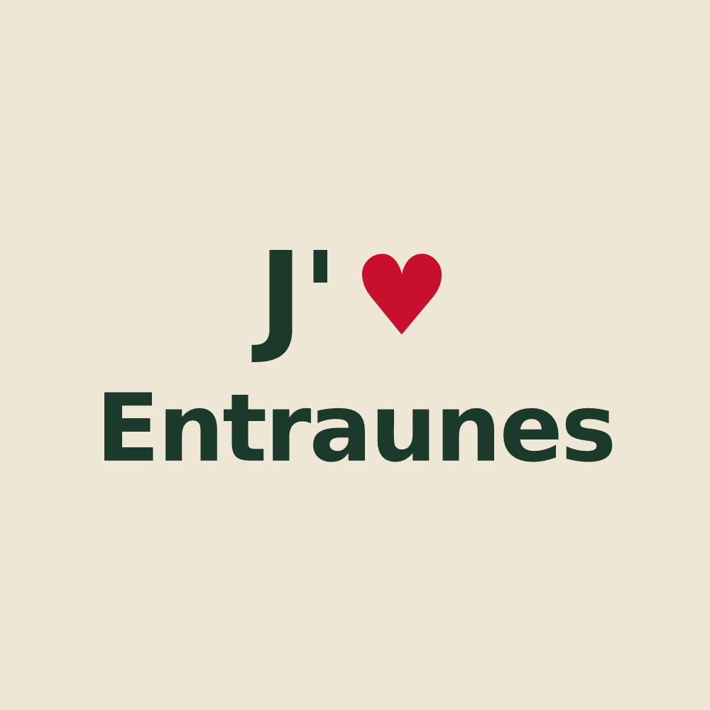 Tote bag personnalisé Entraunes — design J'aime Entraunes