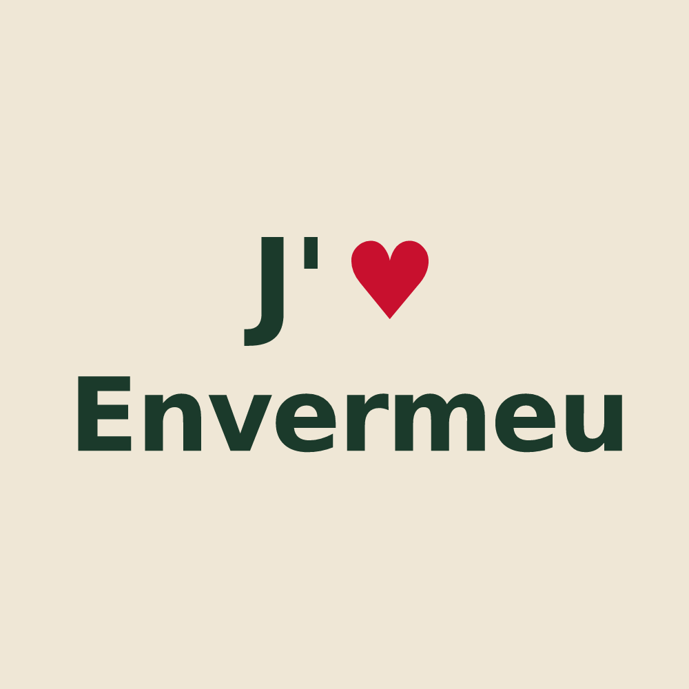 Tote bag personnalisé Envermeu — design « J'aime Envermeu » imprimé sur le tote bag