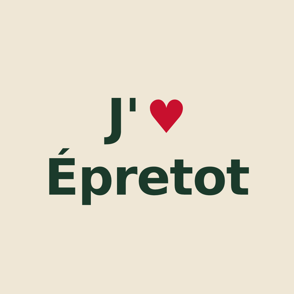 Tote bag personnalisé Épretot — design J'aime Épretot