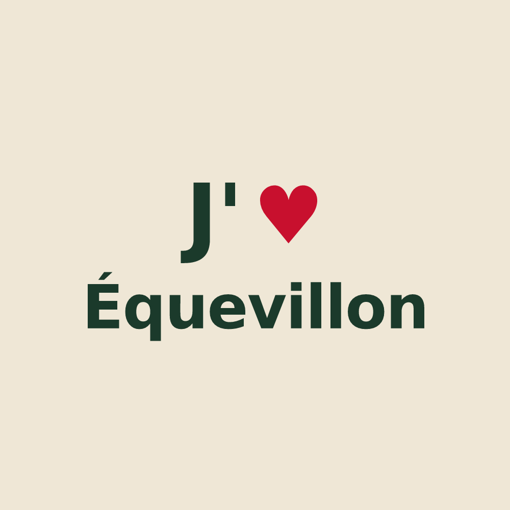 Tote bag personnalisé Équevillon — design J'aime Équevillon