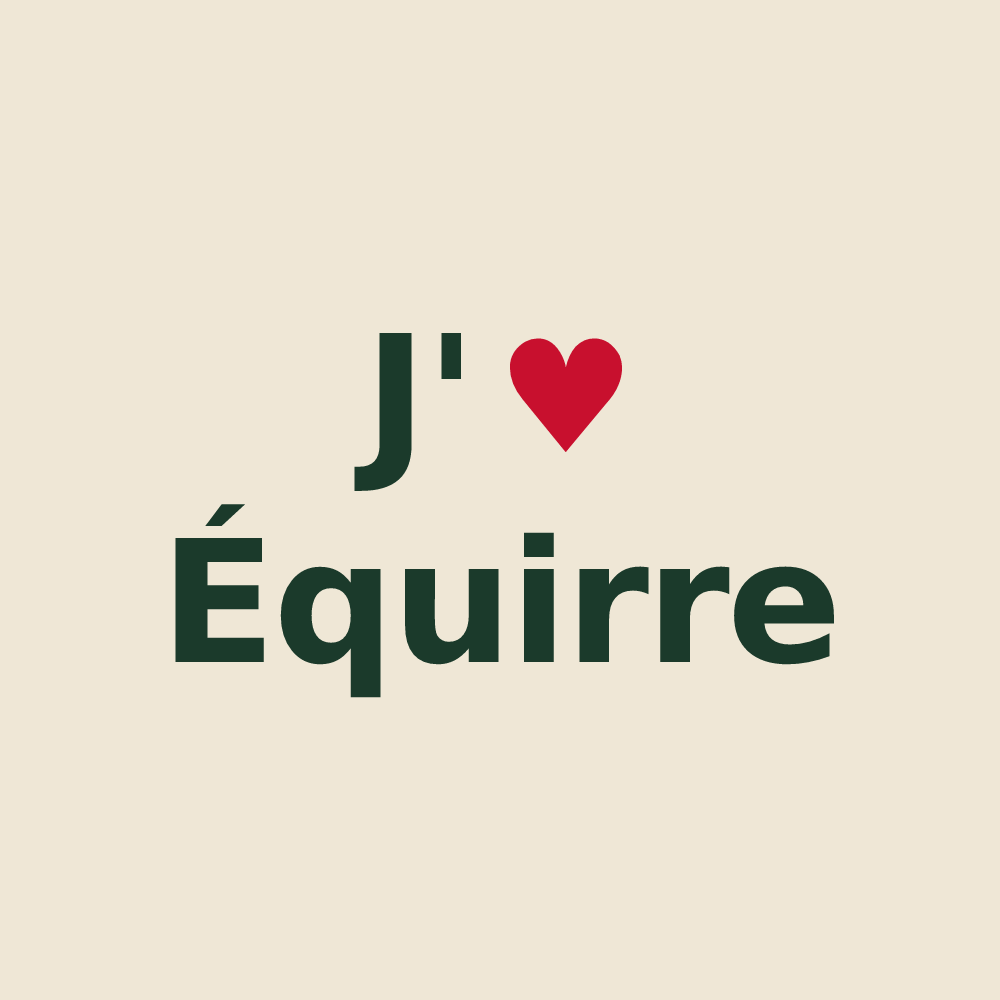 Tote bag personnalisé Équirre — design « J'aime Équirre » imprimé sur le tote bag
