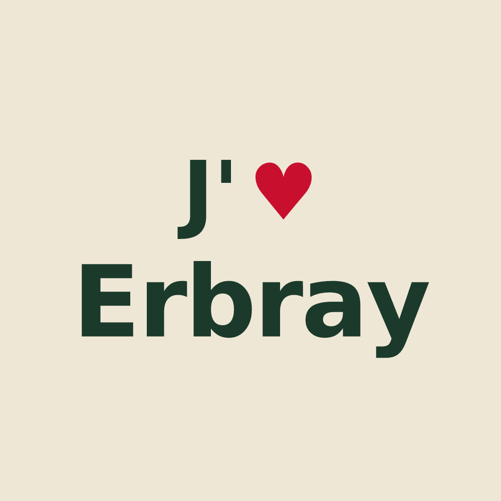 Tote bag personnalisé Erbray — design J'aime Erbray