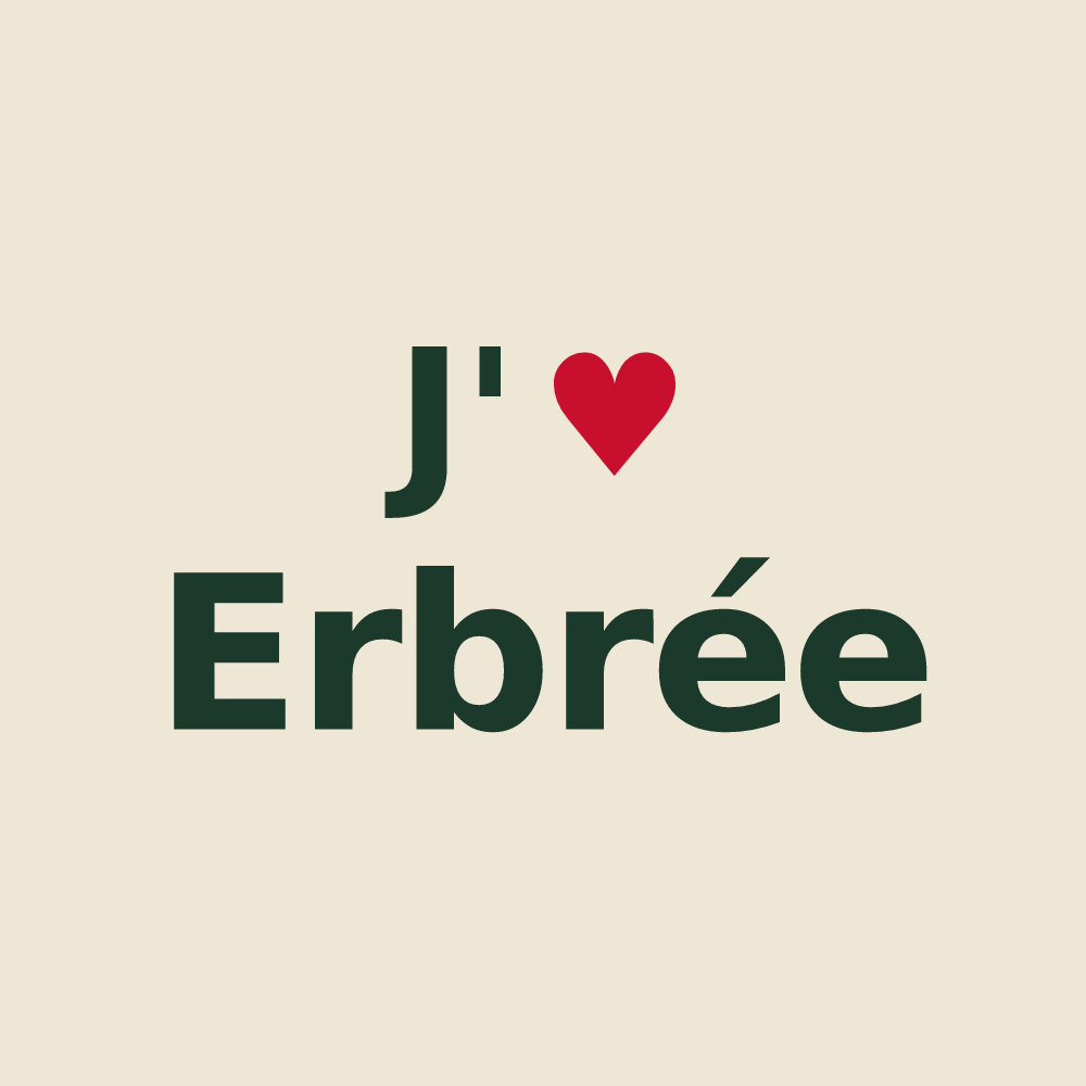 Tote bag personnalisé Erbrée — design J'aime Erbrée