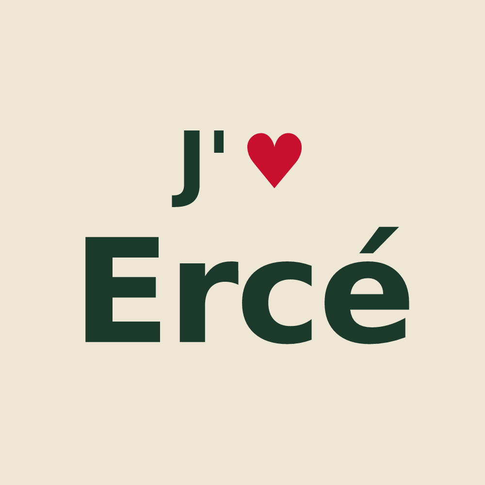 Tote bag personnalisé Ercé — design J'aime Ercé
