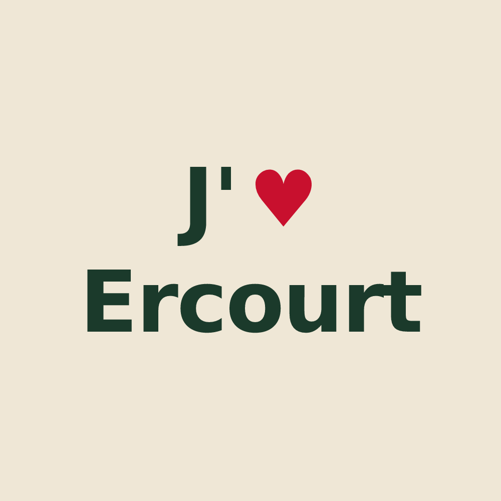 Tote bag personnalisé Ercourt — design J'aime Ercourt