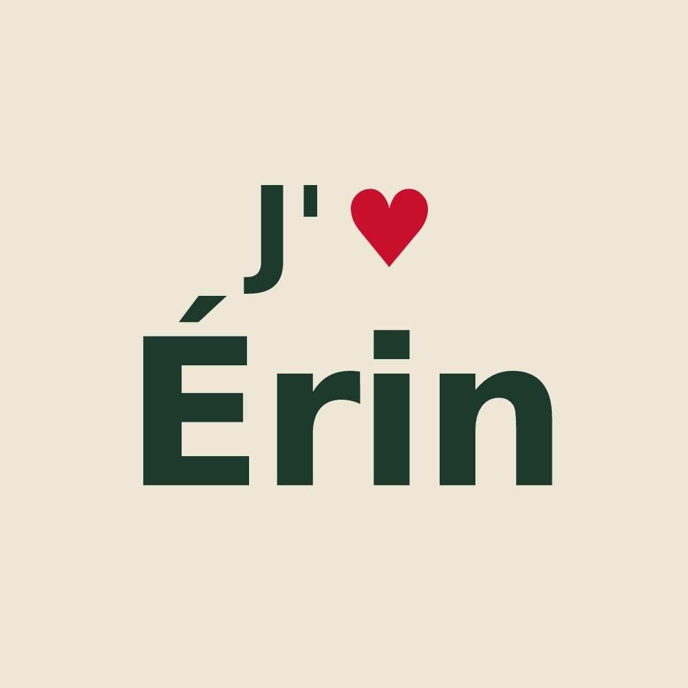 Tote bag personnalisé Érin — design J'aime Érin