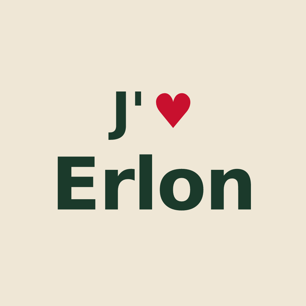 Tote bag personnalisé Erlon — design J'aime Erlon