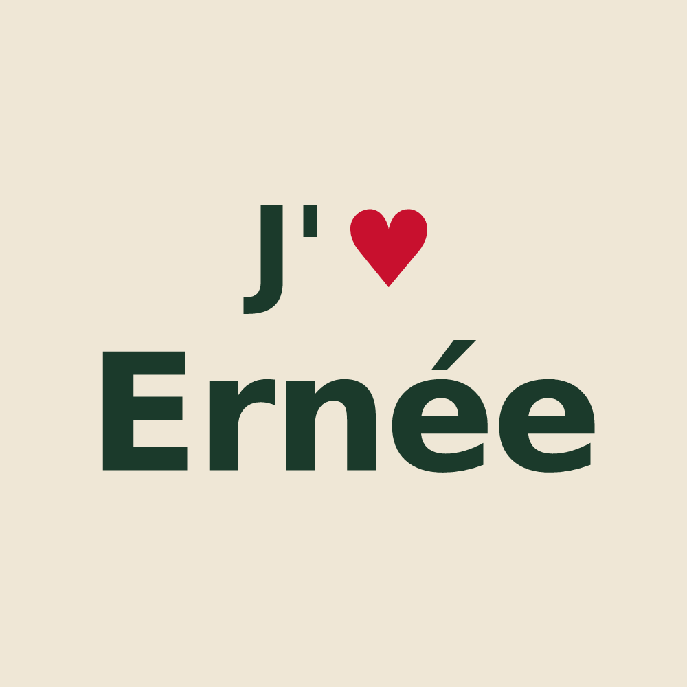 Tote bag personnalisé Ernée — design J'aime Ernée