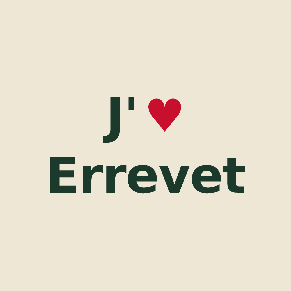 Tote bag personnalisé Errevet — design J'aime Errevet