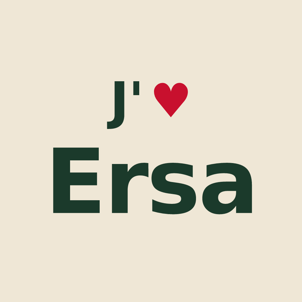 Tote bag personnalisé Ersa — design J'aime Ersa