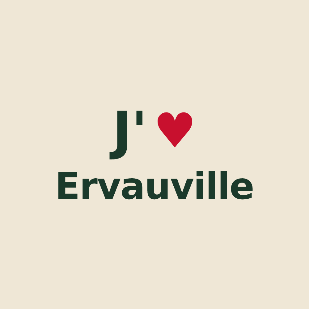 Tote bag personnalisé Ervauville — design J'aime Ervauville